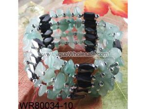 36inch Green Aventurine Magnetic Wrap Bracelet Necklace All in One Set